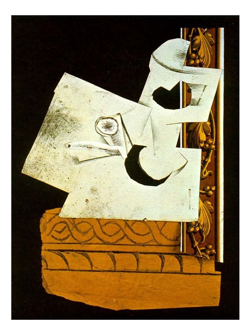 1914 Pipe et verre by Pablo Picasso, vintage artwork, 16x12"(A3) Poster