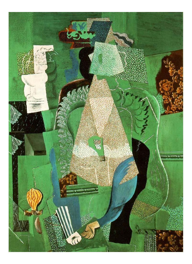 1914 Portrait de jeune fille1 by Pablo Picasso, vintage artwork, 16x12"(A3) Poster