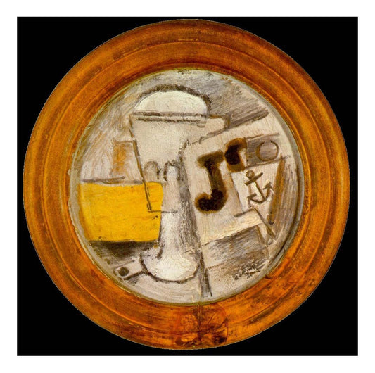 1914 Verre, pipe et journal by Pablo Picasso, vintage artwork, 16x12"(A3) Poster