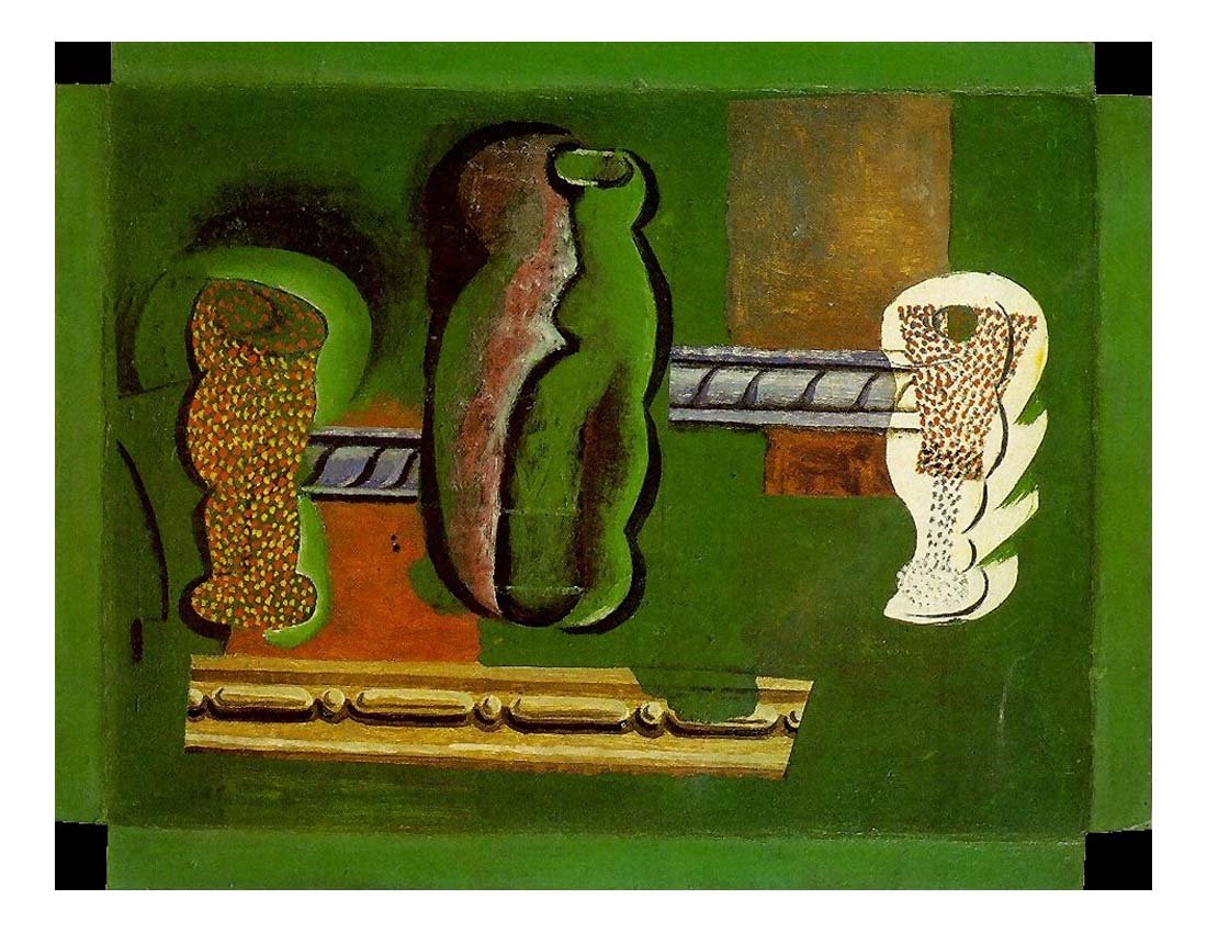 1914 Verres et bouteilles by Pablo Picasso, vintage artwork, 16x12"(A3) Poster