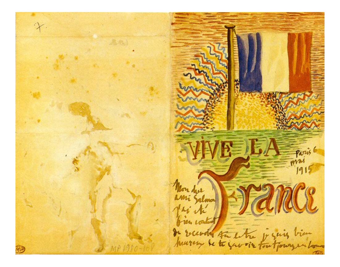 1915 Vive la France by Pablo Picasso, vintage artwork, 16x12"(A3) Poster