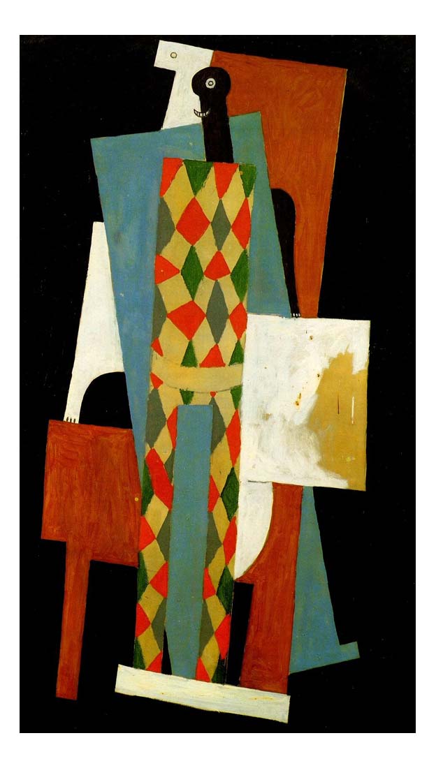 1915 Arlequin by Pablo Picasso, vintage artwork, 16x12"(A3) Poster