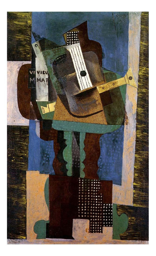 1916 Guitare, clarinette et bouteille sur une table by Pablo Picasso, vintage artwork, 16x12"(A3) Poster