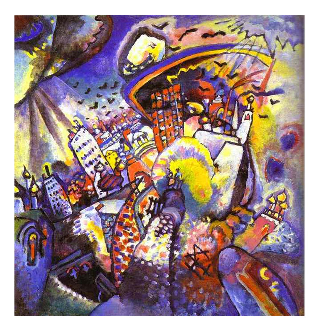 1916 Kandinsky - Moscow-Vintage Artwork, 16x12"(A3) Poster Print