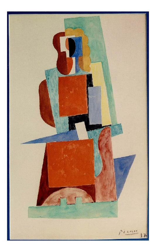 1917 Femme assise dans un fauteuil by Pablo Picasso, vintage artwork, 16x12"(A3) Poster