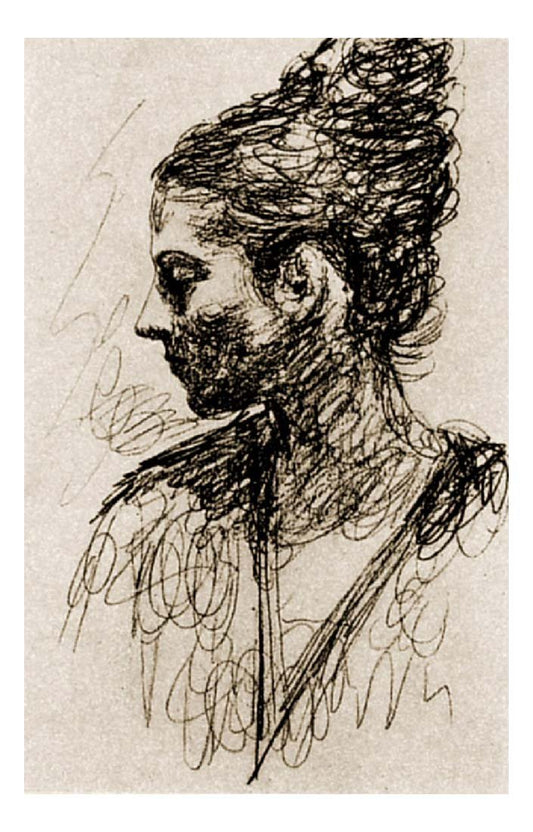 1917 OProfil d'Olga au chignon by Pablo Picasso, vintage artwork, 16x12"(A3) Poster