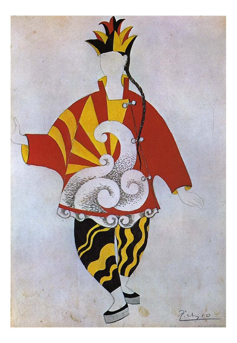1917 Parade - projet de costume pour le prestidigitateur chinois by Pablo Picasso, vintage artwork, 16x12"(A3) Poster