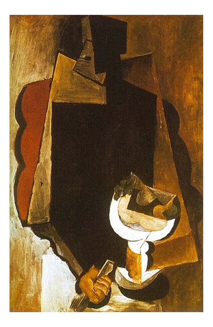 1917 Personnage au compotier by Pablo Picasso, vintage artwork, 16x12"(A3) Poster
