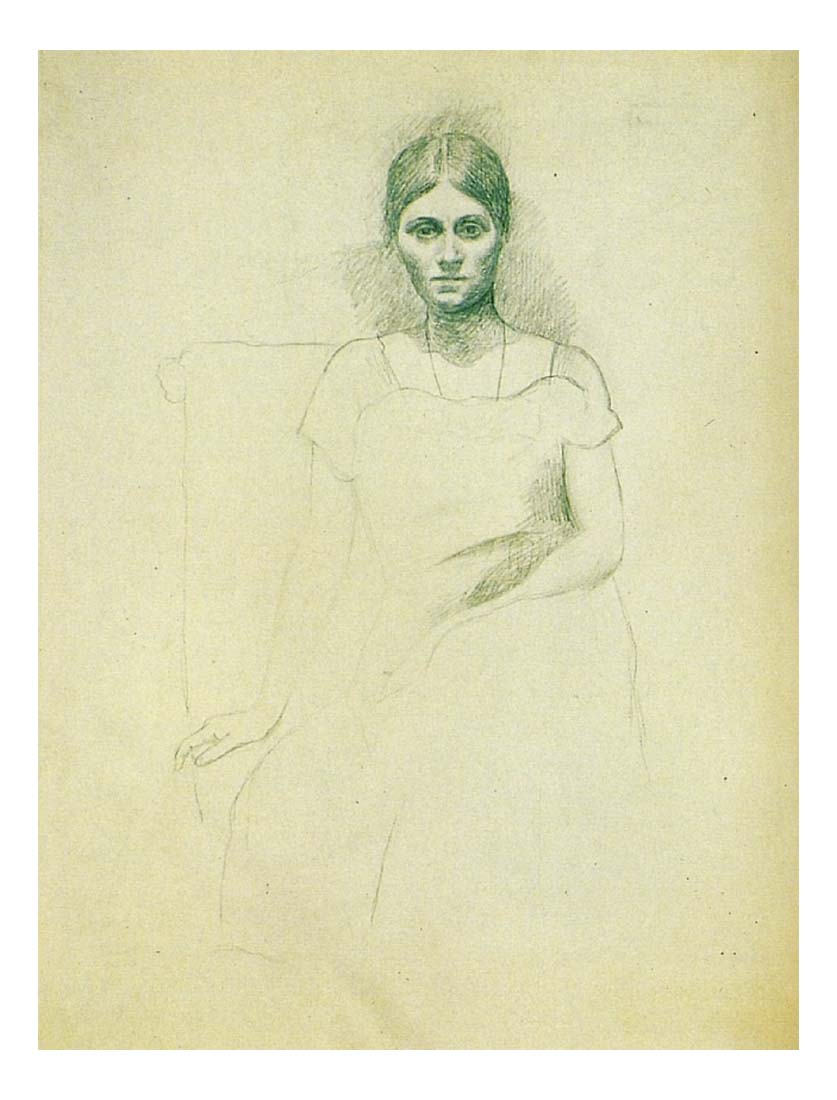 1917 Portrait d'Olga Kokhlova1 by Pablo Picasso, vintage artwork, 16x12"(A3) Poster