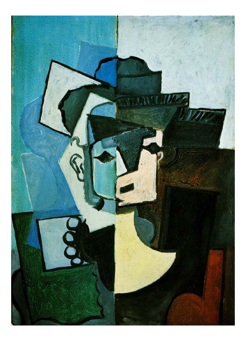 1917 Visage de femme by Pablo Picasso, vintage artwork, 16x12"(A3) Poster