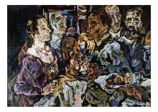 1917 1918 Oskar Kokoschka - Friends-Vintage Artwork, 16x12"(A3) Poster Print