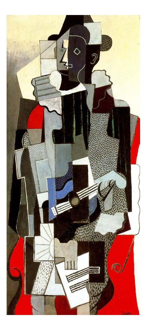 1918 Arlequin by Pablo Picasso, vintage artwork, 16x12"(A3) Poster