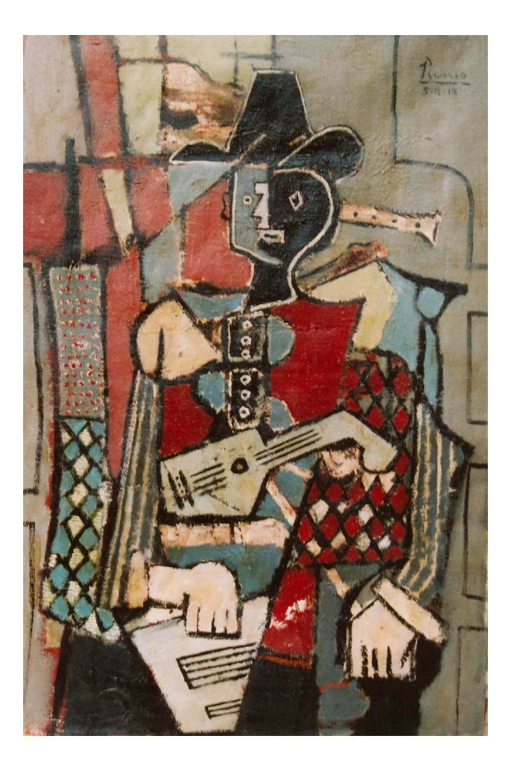 1918 Arlequin1 by Pablo Picasso, vintage artwork, 16x12"(A3) Poster