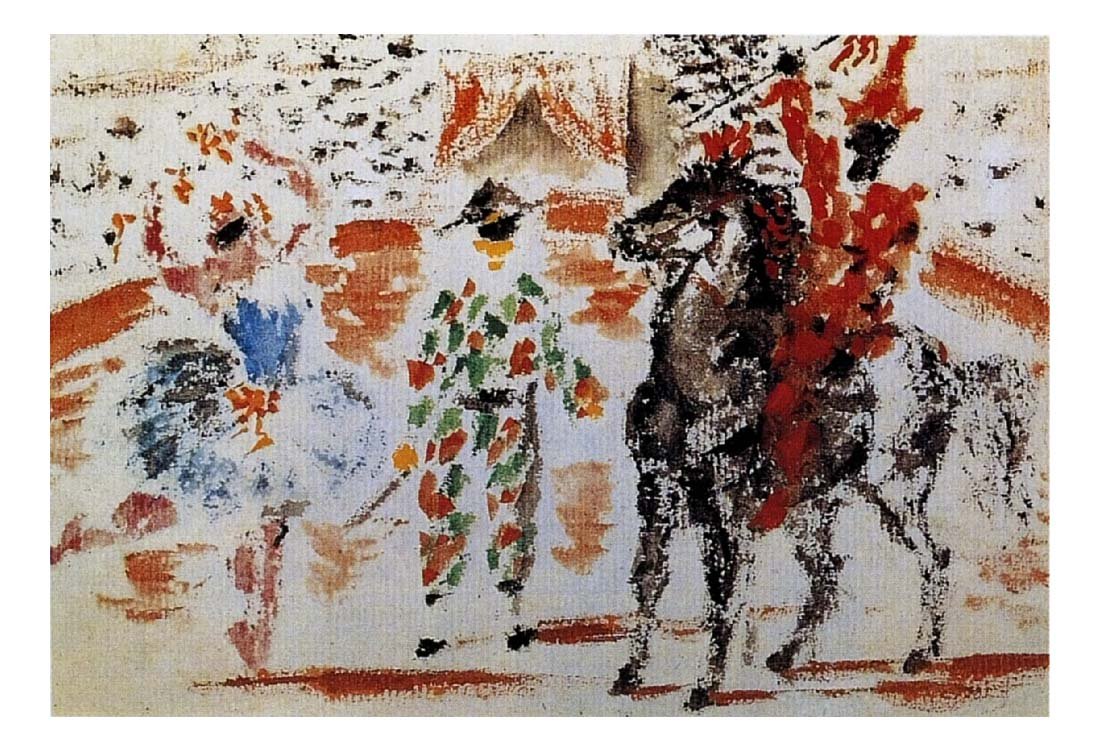 1918 Circus by Pablo Picasso, vintage artwork, 16x12"(A3) Poster