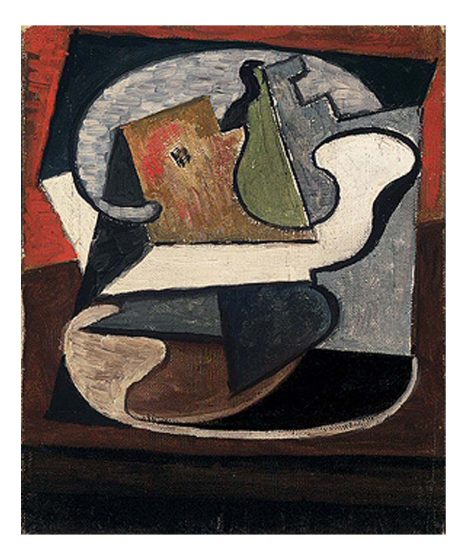 1918 Compotier avec poire et pomme by Pablo Picasso, vintage artwork, 16x12"(A3) Poster