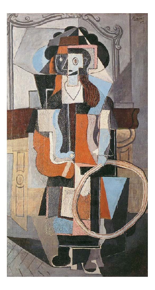 1918 Fillette au cerceau by Pablo Picasso, vintage artwork, 16x12"(A3) Poster