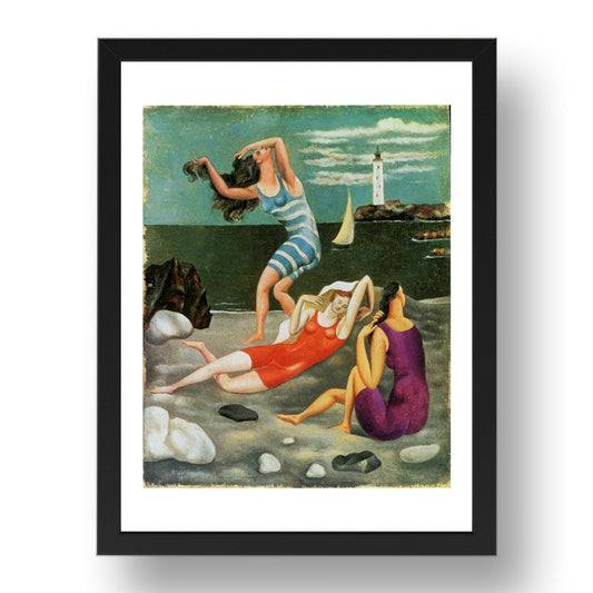 1918 Les baigneuses (1918 Bathers), vintage artwork by Pablo Picasso, A3 Size Reproduction Poster Print in 17x13" Black Frame
