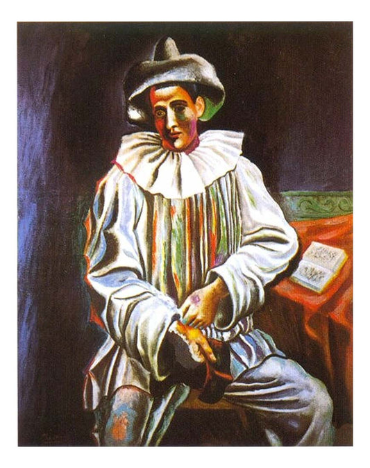 1918 Pierrot1 by Pablo Picasso, vintage artwork, 16x12"(A3) Poster