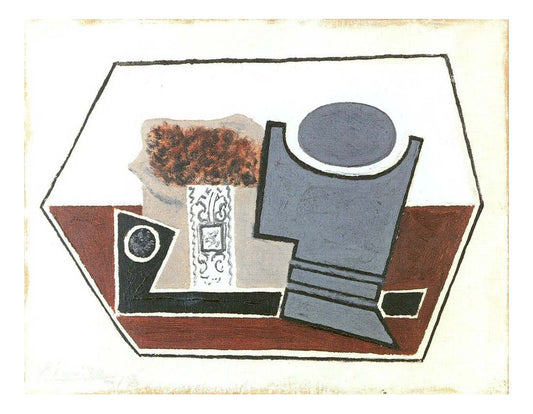 1918 Pipe, verre et paquet de tabac by Pablo Picasso, vintage artwork, 16x12"(A3) Poster