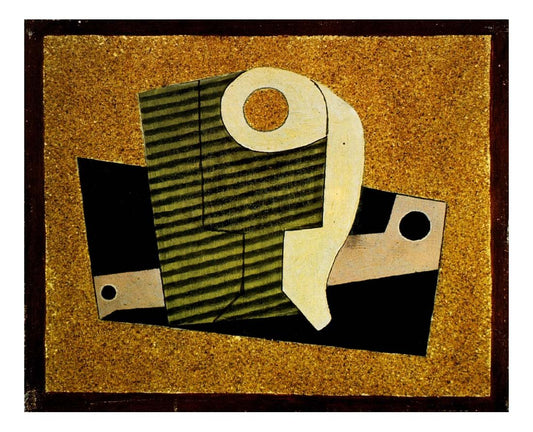 1918 Verre et pipe by Pablo Picasso, vintage artwork, 16x12"(A3) Poster