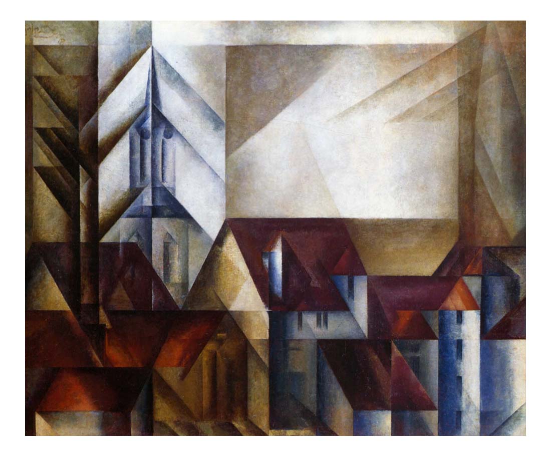 1918 Lyonel Feininger - Teltow II -Vintage Artwork, 16x12"(A3) Poster Print