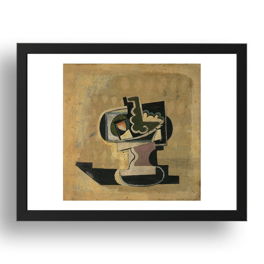 1919 Compotier (1919 Fruit dish), vintage artwork by Pablo Picasso, A3 Size Reproduction Poster Print in 17x13" Black Frame