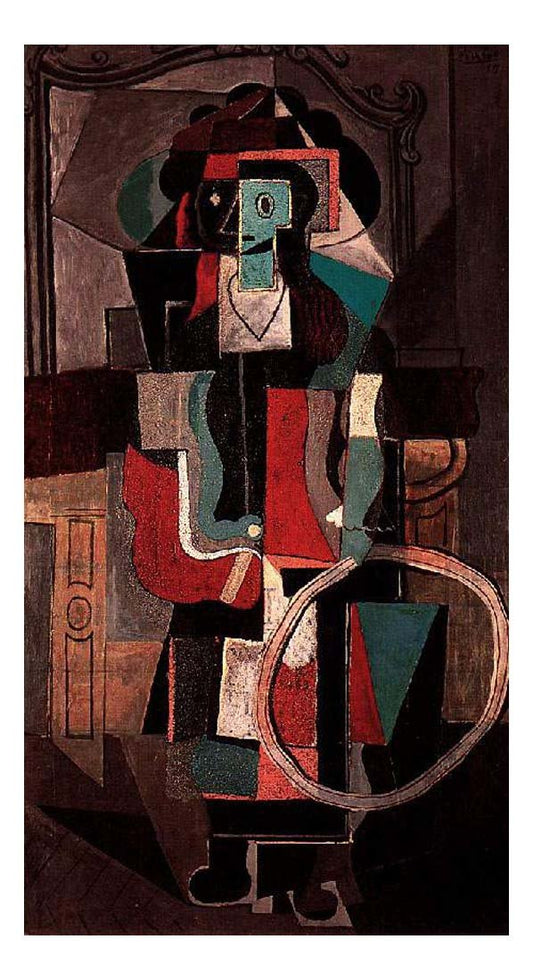 1919 Fillette au cerceau by Pablo Picasso, vintage artwork, 16x12"(A3) Poster