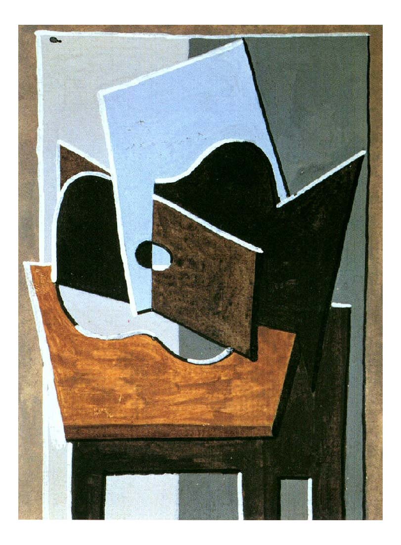 1919 Guitare sur une table by Pablo Picasso, vintage artwork, 16x12"(A3) Poster