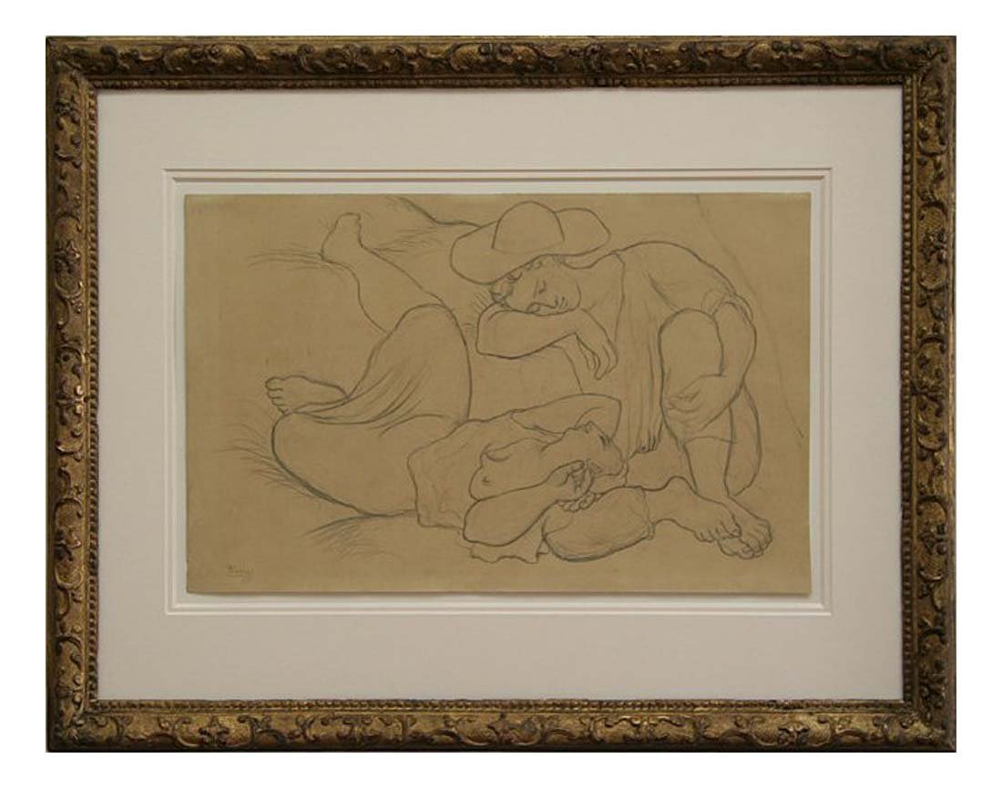1919 La Sieste I by Pablo Picasso, vintage artwork, 16x12"(A3) Poster