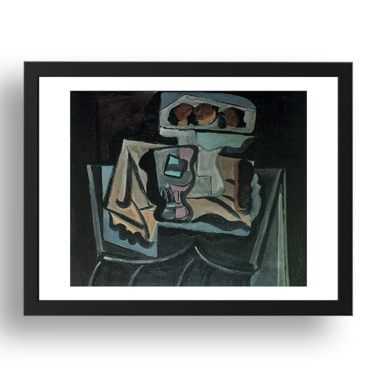 1919 Nature morte1 (1919 Still life1), vintage artwork by Pablo Picasso, A3 Size Reproduction Poster Print in 17x13" Black Frame