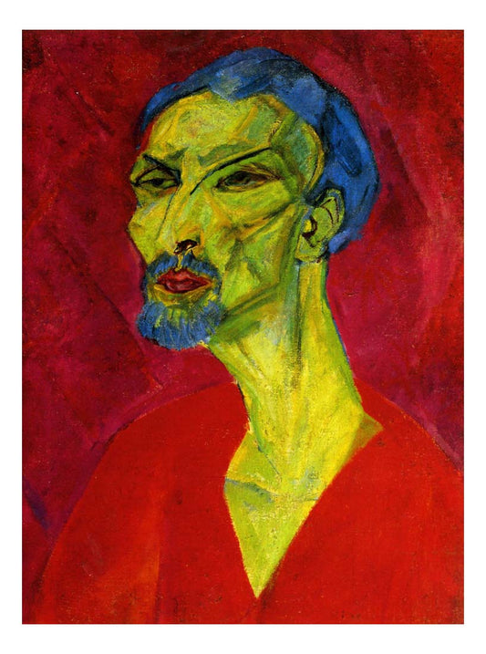 1919 1929 Hanns Katz - Portrait of a Man in red-Vintage Artwork, 16x12"(A3) Poster Print