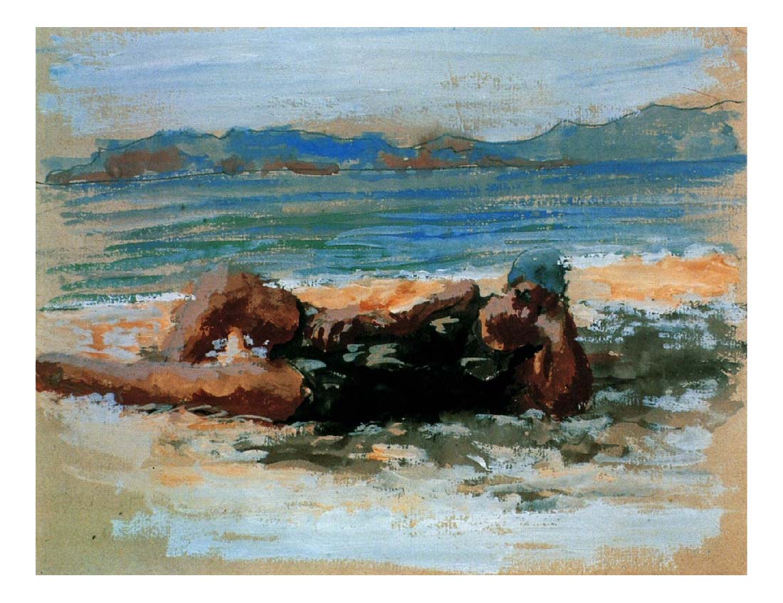 1920 Baigneuse sur la plage by Pablo Picasso, vintage artwork, 16x12"(A3) Poster