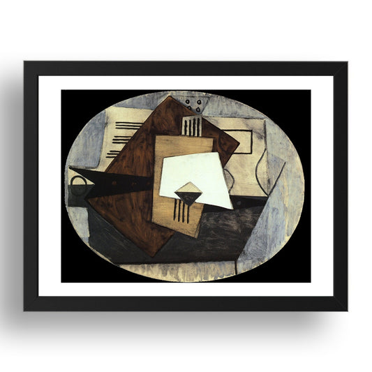 1920 Composition (1920 Composition), vintage artwork by Pablo Picasso, A3 Size Reproduction Poster Print in 17x13" Black Frame