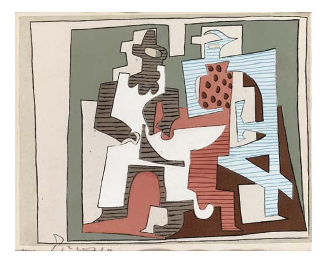 1920 Composition1 by Pablo Picasso, vintage artwork, 16x12"(A3) Poster