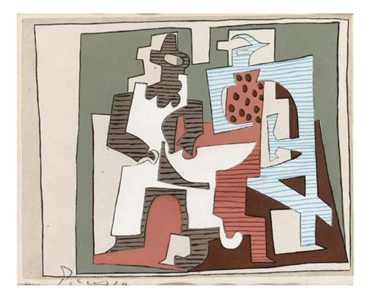 1920 Composition1 by Pablo Picasso, vintage artwork, 16x12"(A3) Poster