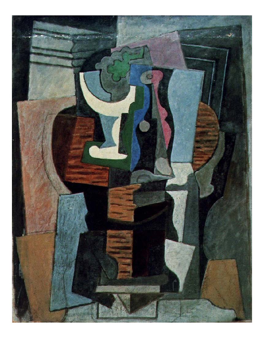 1920 Compotier et bouteille sur une table by Pablo Picasso, vintage artwork, 16x12"(A3) Poster