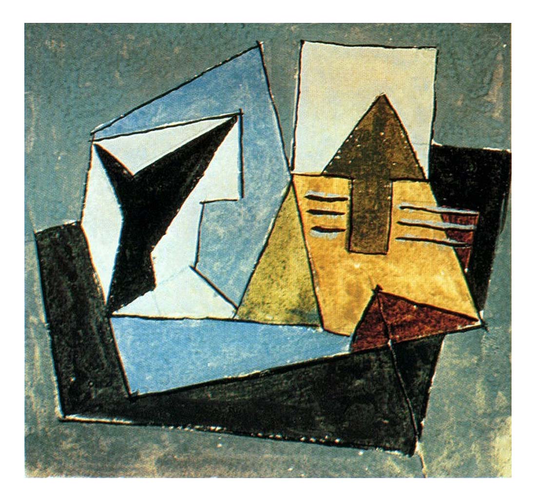 1920 Compotier et guitare sur une table by Pablo Picasso, vintage artwork, 16x12"(A3) Poster