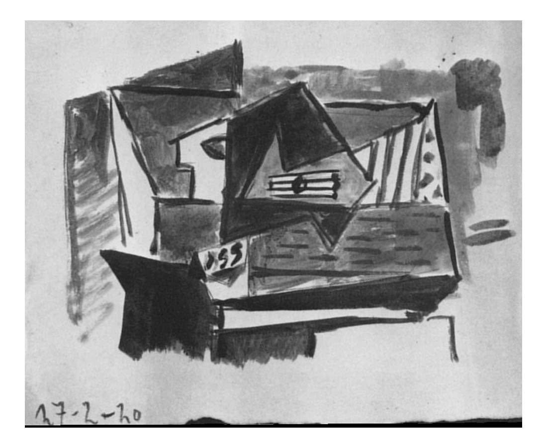 1920 Compotier et mandoline by Pablo Picasso, vintage artwork, 16x12"(A3) Poster