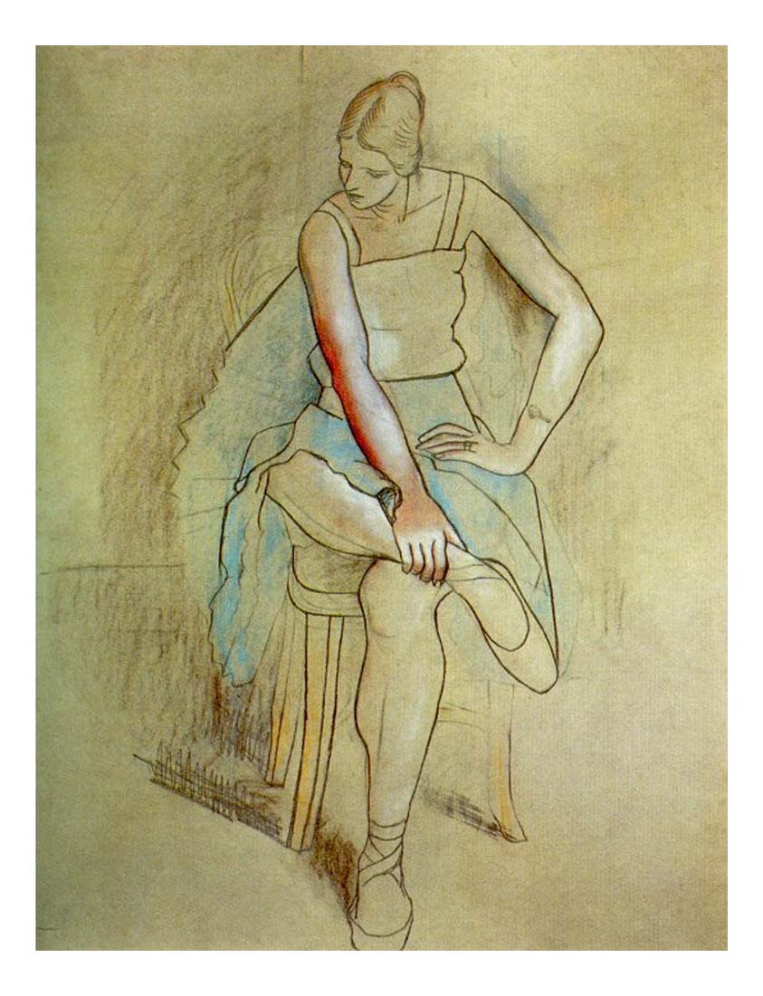 1920 Danseuse assise (Olga Picasso) by Pablo Picasso, vintage artwork, 16x12"(A3) Poster