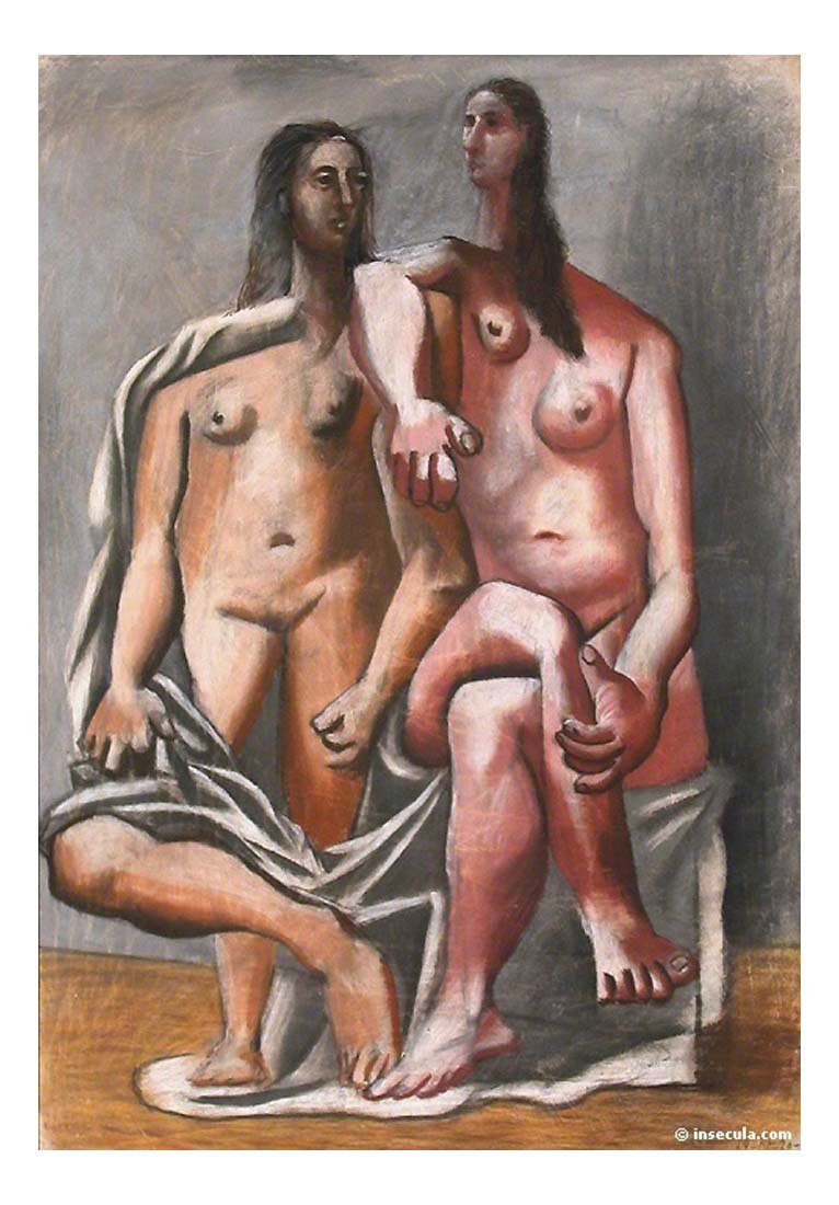 1920 Deux baigneuses by Pablo Picasso, vintage artwork, 16x12"(A3) Poster
