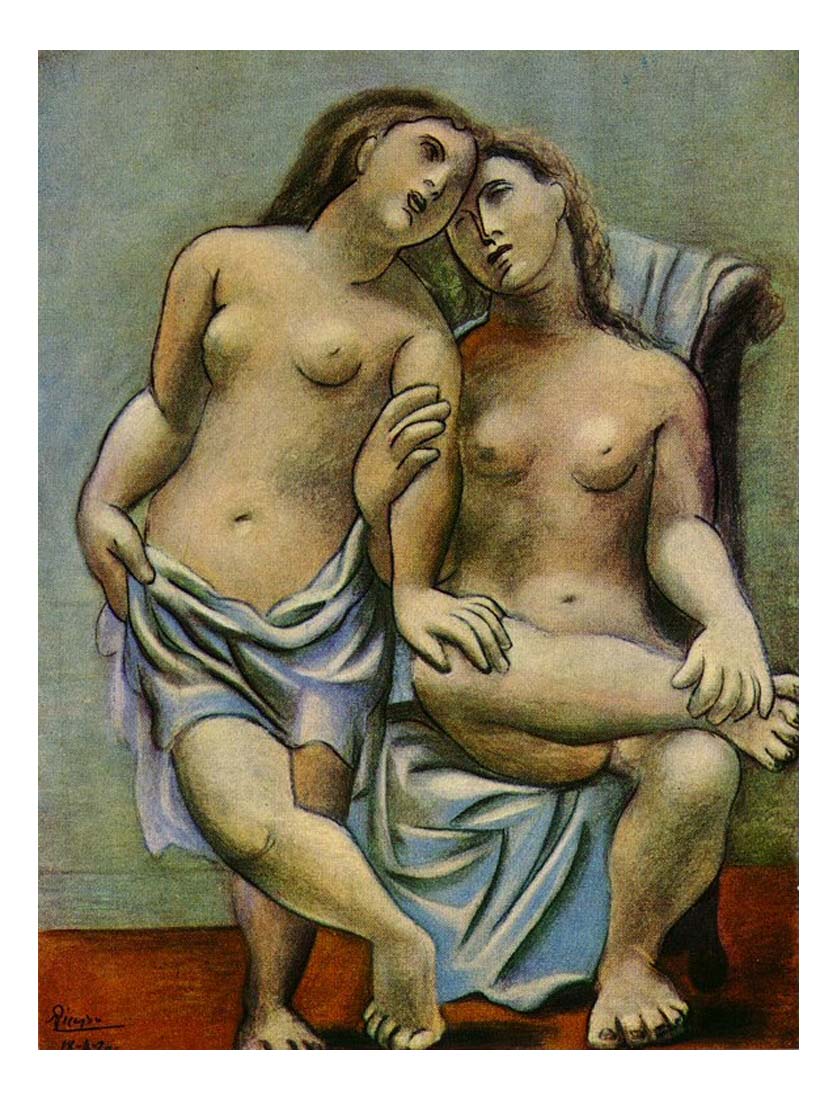 1920 Deux femmes nues1 by Pablo Picasso, vintage artwork, 16x12"(A3) Poster