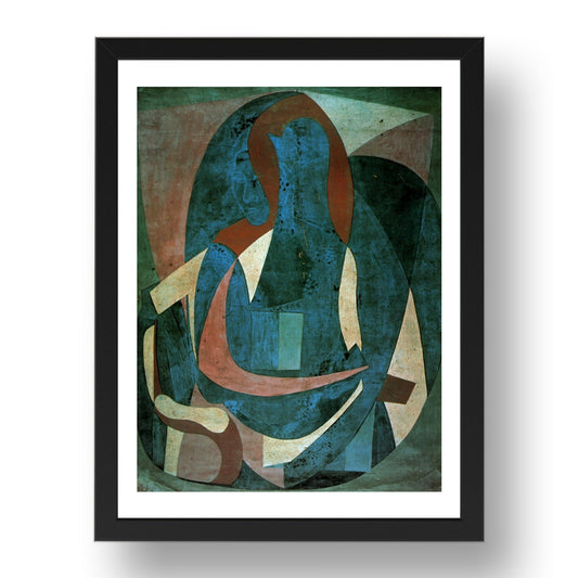 1920 Femme assise dans un fauteuil1 (1920 Woman seated in an armchair1), vintage artwork by Pablo Picasso, A3 Size Reproduction Poster Print in 17x13" Black Frame