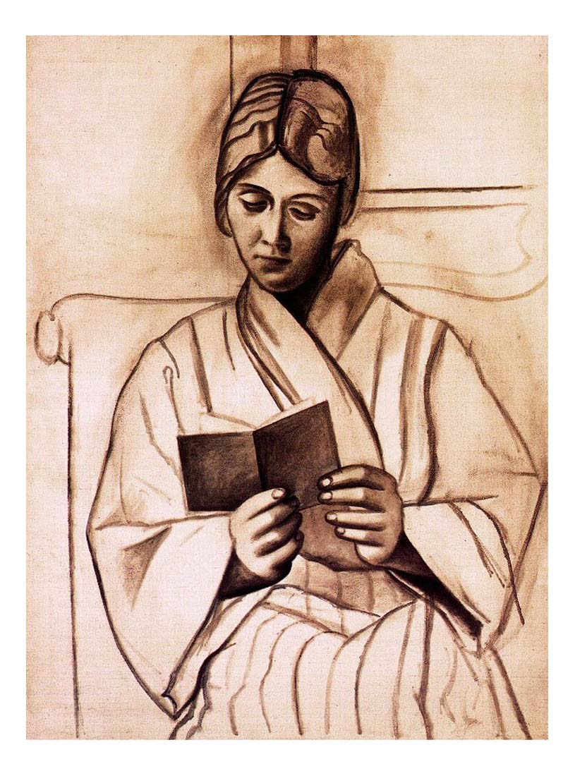 1920 Femme lisant (Olga) by Pablo Picasso, vintage artwork, 16x12"(A3) Poster