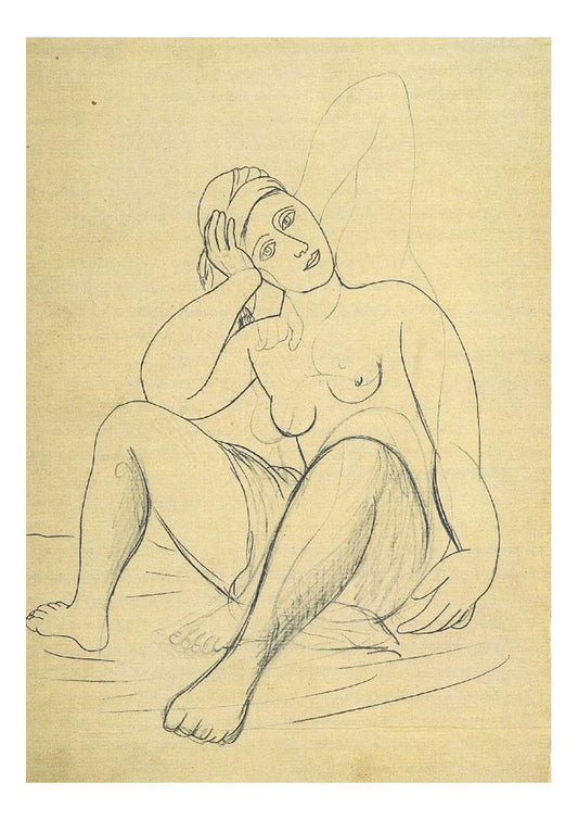 1920 Femme nue au turban by Pablo Picasso, vintage artwork, 16x12"(A3) Poster