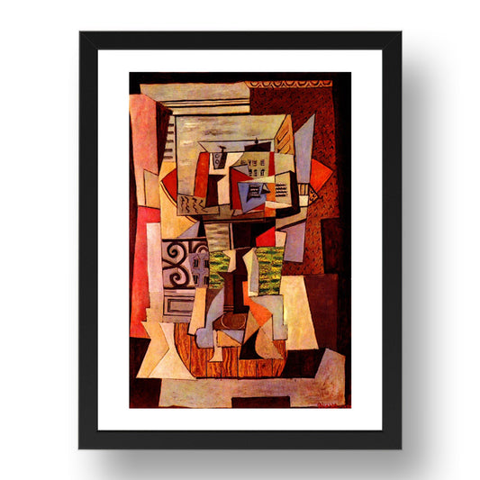 1920 Fenetre ouverte sur la rue de Penthievre (1920 Window open on rue de Penthievre), vintage artwork by Pablo Picasso, A3 Size Reproduction Poster Print in 17x13" Black Frame