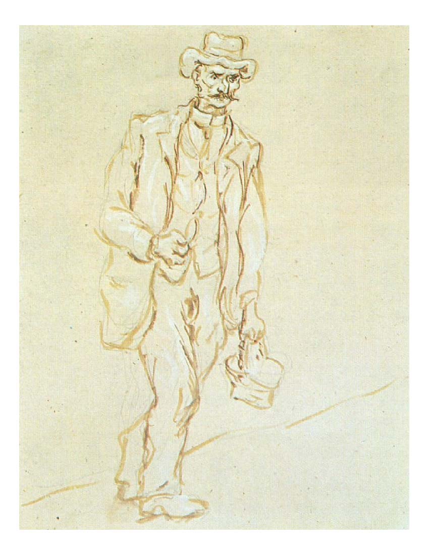 1920 Homme avec couffin by Pablo Picasso, vintage artwork, 16x12"(A3) Poster