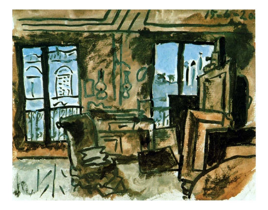 1920 L'atelier by Pablo Picasso, vintage artwork, 16x12"(A3) Poster