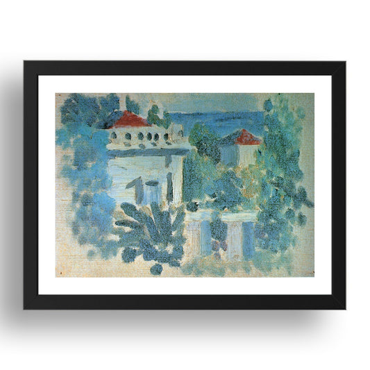 1920 Maison1 (1920 House1), vintage artwork by Pablo Picasso, A3 Size Reproduction Poster Print in 17x13" Black Frame