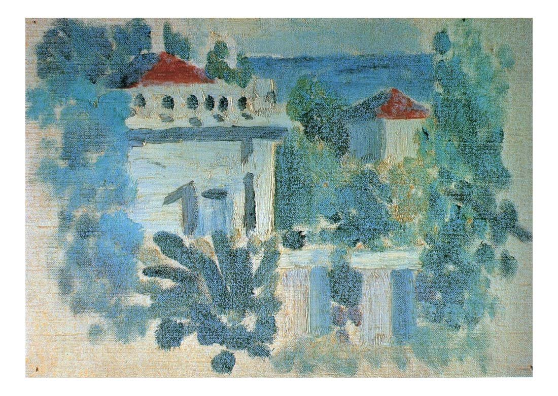 1920 Maison1 by Pablo Picasso, vintage artwork, 16x12"(A3) Poster
