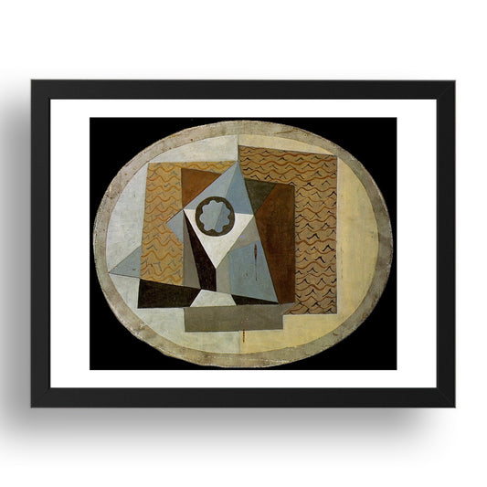 1920 Nature morte au verre (1920 Still life with glass), vintage artwork by Pablo Picasso, A3 Size Reproduction Poster Print in 17x13" Black Frame